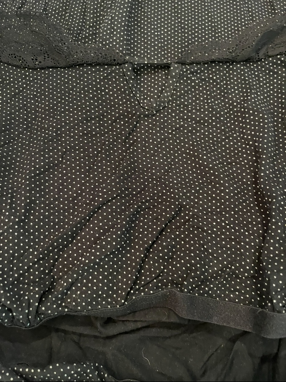Soma micro polka dot Black Lace-Trim Maxi camisole nightgown. So comfy! - Picture 4 of 8